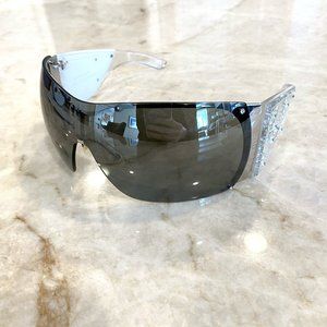 SOLD Dior Silver Reflective Shield Sunglasses